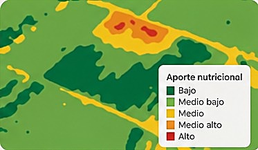 Mapa de prescripción por zonas de aporte nutricional